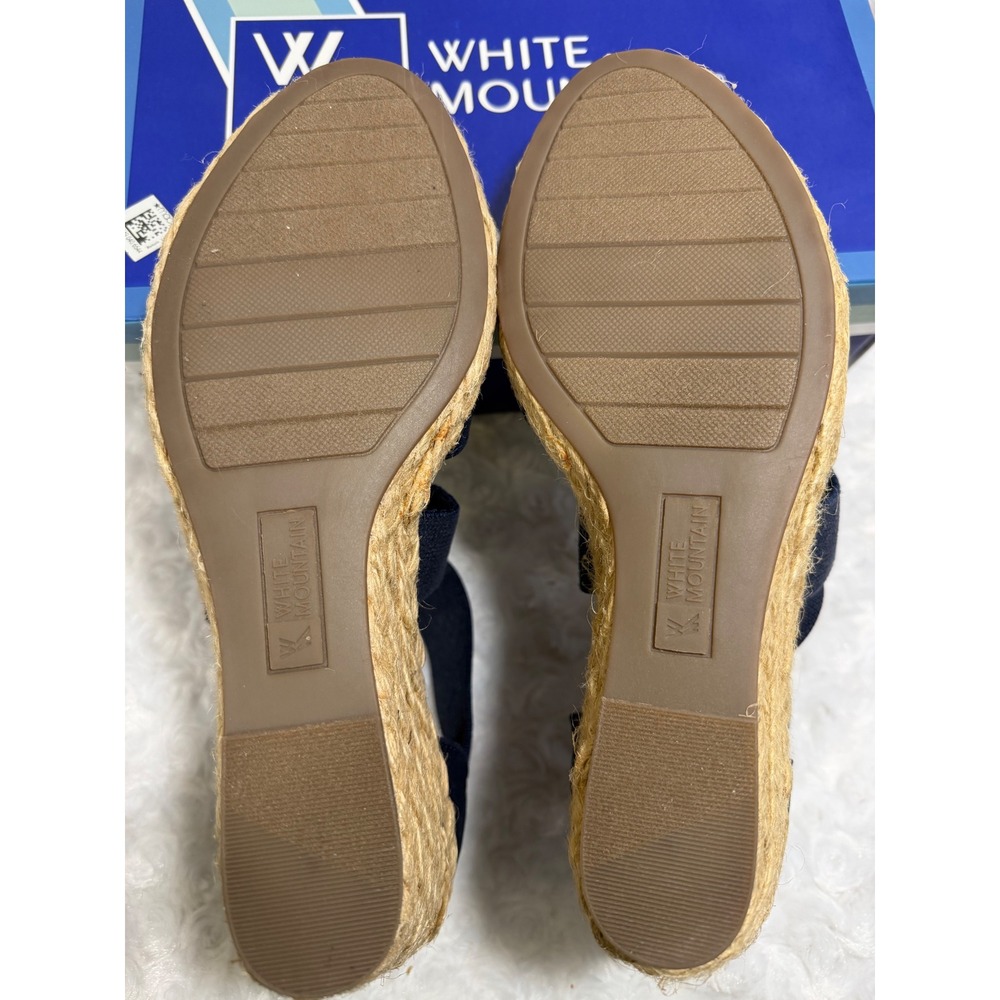 White Mountain Hudlin Navy Blue Espadrille Wedge‎ Sandals W29208-476 Women 9 NEW - Picture 6 of 6